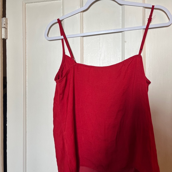 Glassons Red Silk Tank Top - Picture 2 of 3